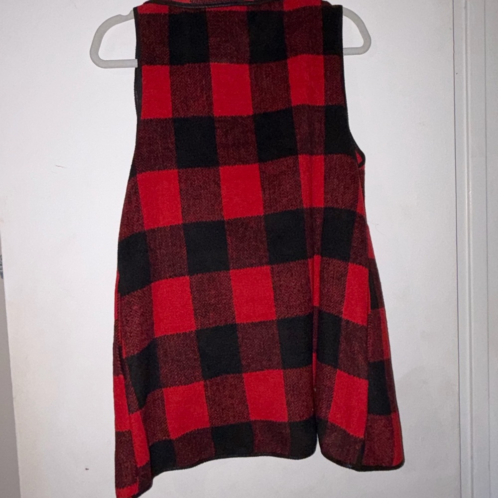 FAVLUX Red and Black Plaid Vest - Picture 4 of 4